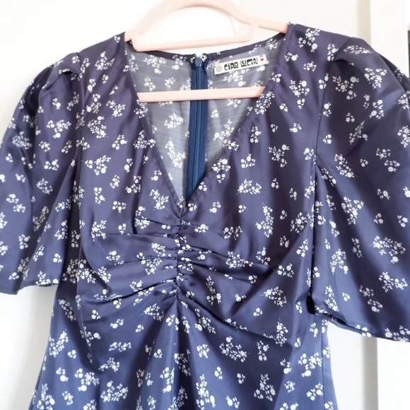 SOLD- CIAO LUCIA Tatiana Silk Mini Dress - Picture 4 of 7